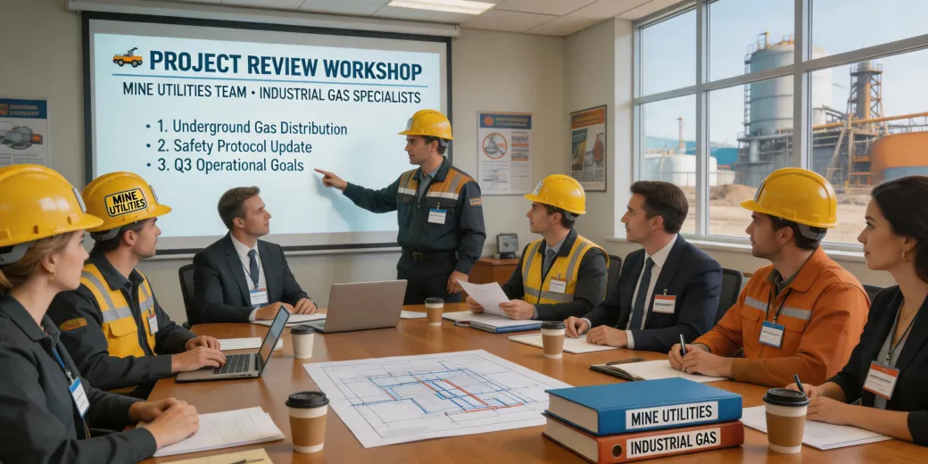 Project review workshop with mine utilities team