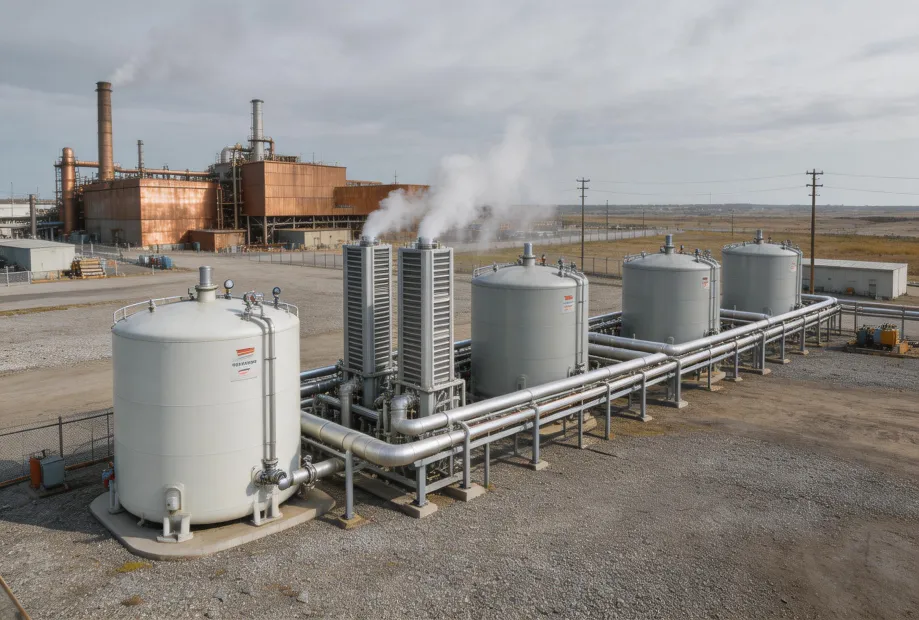 Remote cryogenic storage yard at a copper processing site
